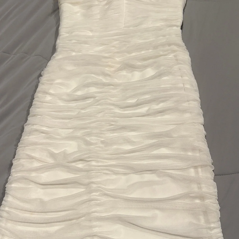 Dress The Population Brand Elegant White Strapless Dress Size Medium - Picture 6 of 8